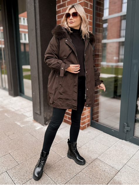 JACKET WITH ETTIE UNDERLINING BROWN