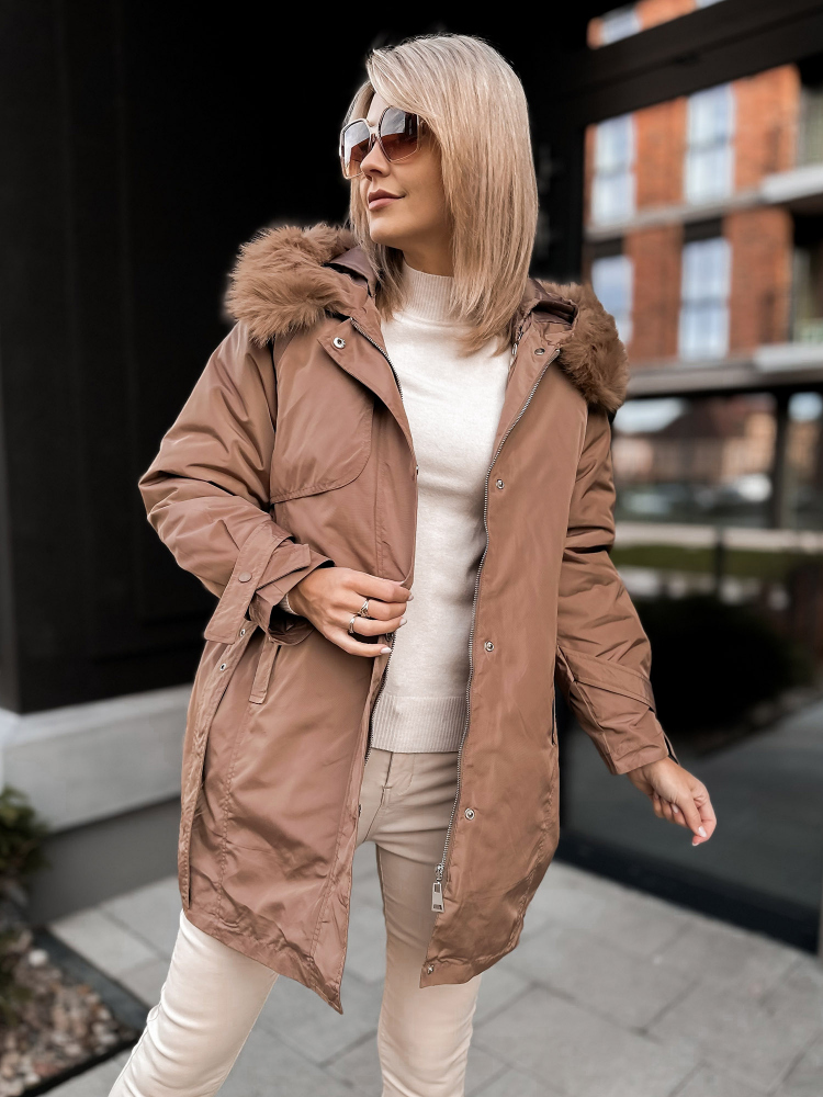 JACKE MIT ETTIE-FUTTER KARAMELLFARBEN