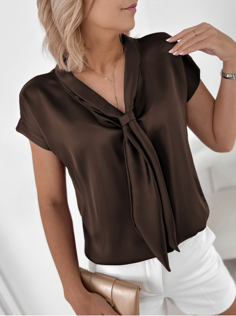 BLOUSE ROXANA BRUN FONCÉ