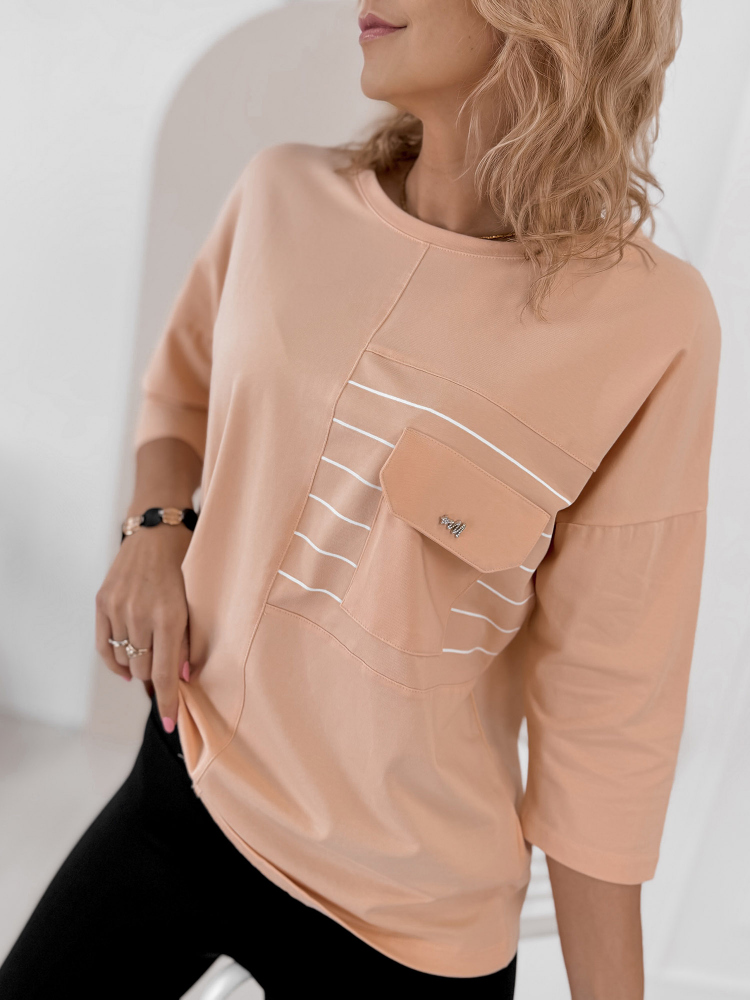 BLUSE SABINE PFIRSICHFARBENE