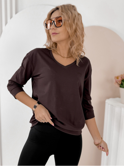BLUSE DUNKELBRAUN SOLENA