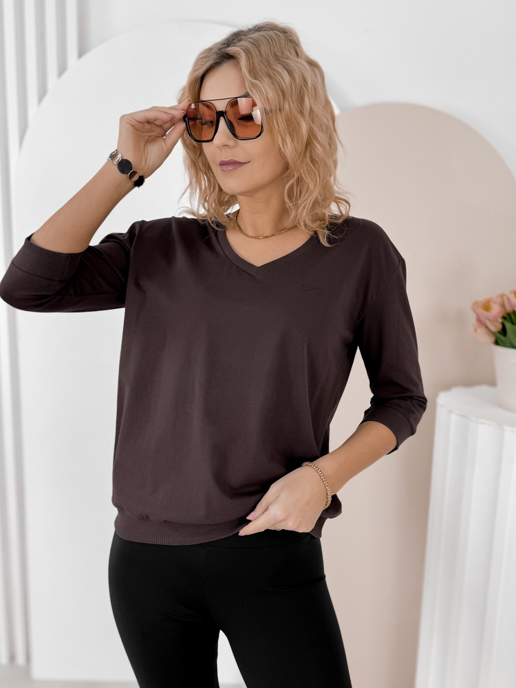 BLUSE DUNKELBRAUN SOLENA