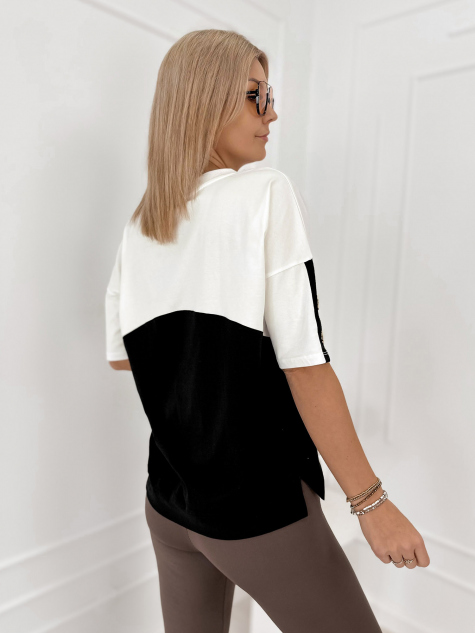 BLOUSE ROSALINDE ECRU-BLACK