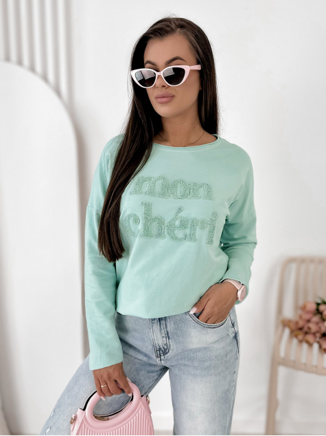 BLUSE MONCHERI MINTFARBENE