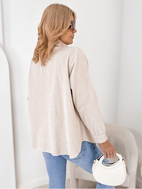 CHEMISE VELOURS CÔTELÉ BOHÈME BEIGE