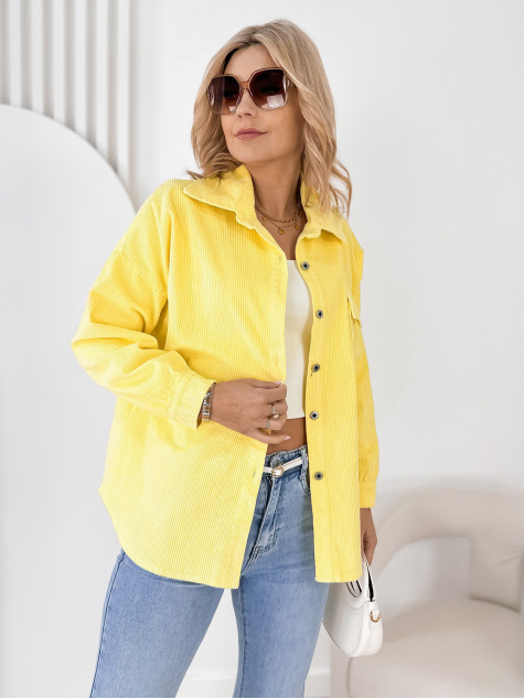CHEMISE VELOURS CÔTELÉ BOHÈME JAUNE