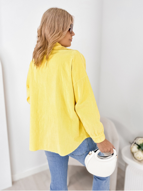 CHEMISE VELOURS CÔTELÉ BOHÈME JAUNE