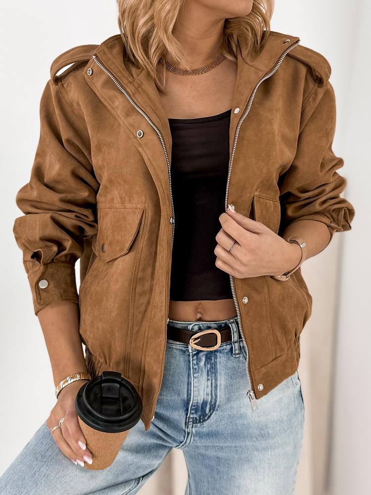 JACKE SUEDE CARMEN KARAMELLFARBEN