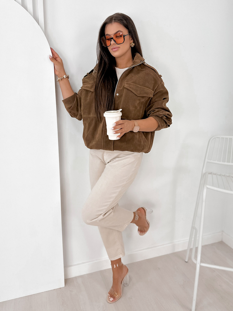 JACKE SUEDE SALOME BRAUNE