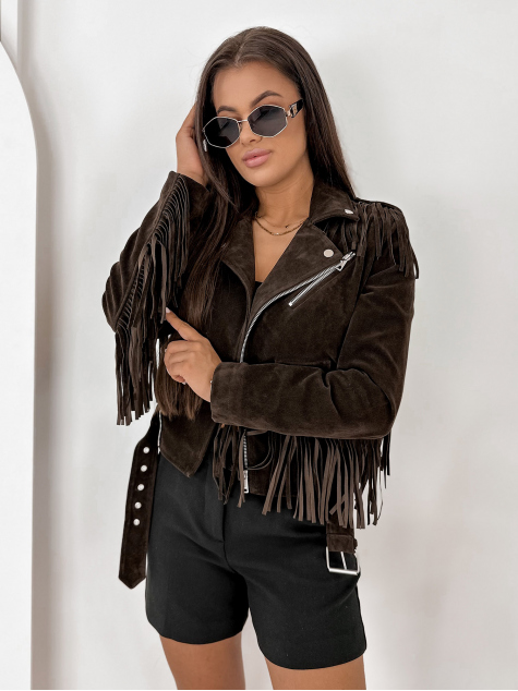 VESTE DAIM SUNDANCE BRUN FONCÉ