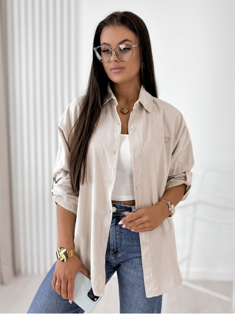 CHEMISE VELOURS CÔTELÉ APOLINARE BEIGE