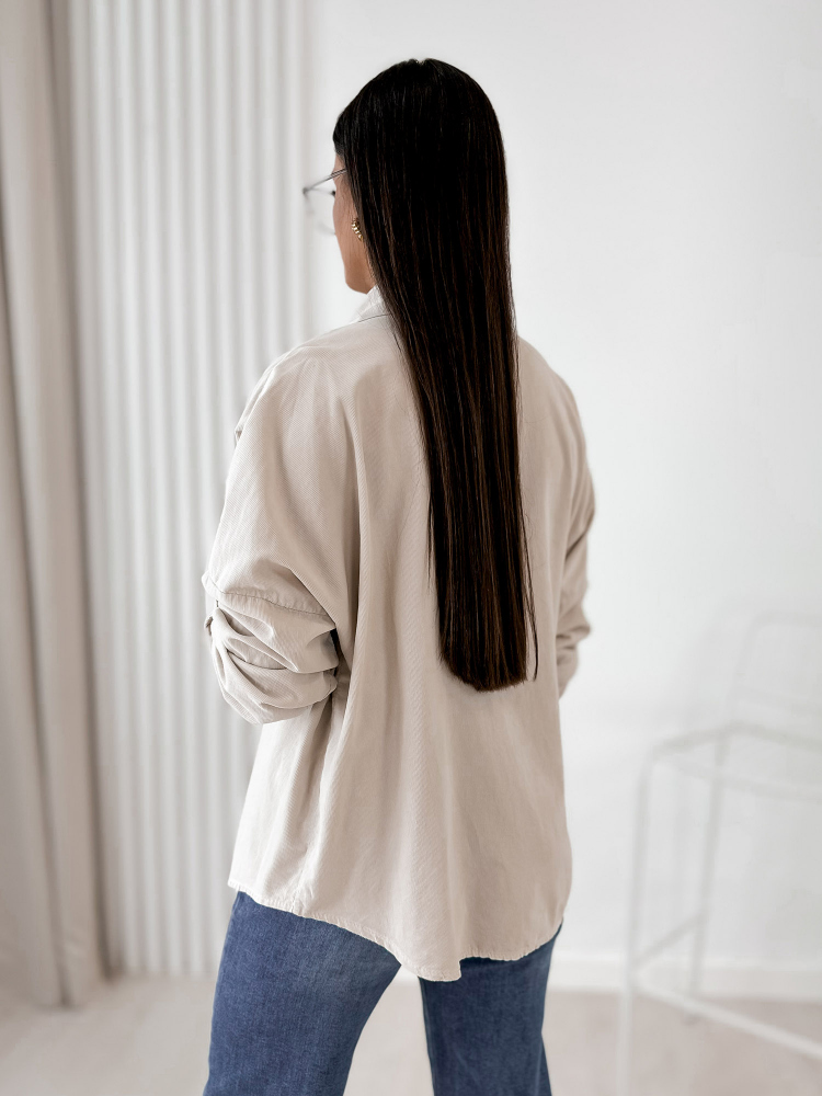 CHEMISE VELOURS CÔTELÉ APOLINARE BEIGE