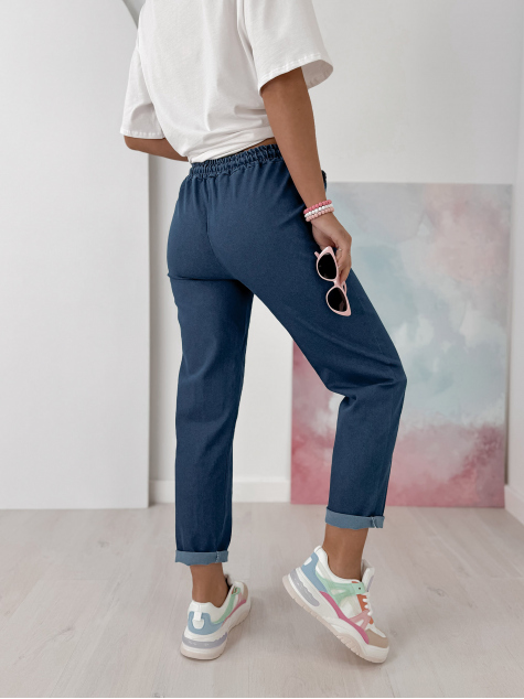 PANTALONI GRECO ALBASTRU MARIN