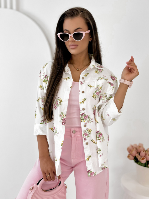 CHEMISE GARDINI EN VELOURS CÔTELÉ BLANC