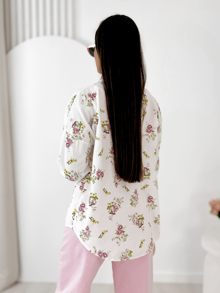 CHEMISE GARDINI EN VELOURS CÔTELÉ BLANC