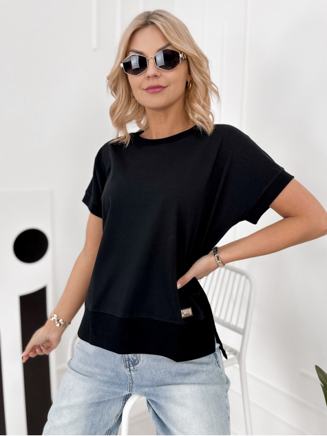 BLOUSE VINGE NOIR