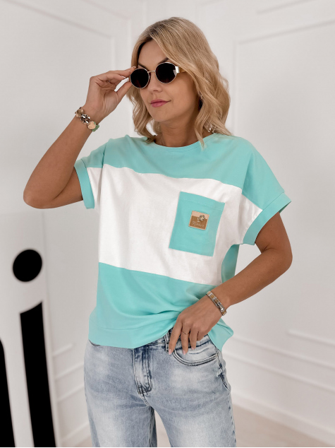 BLUSE PIRX MINTFARBENE