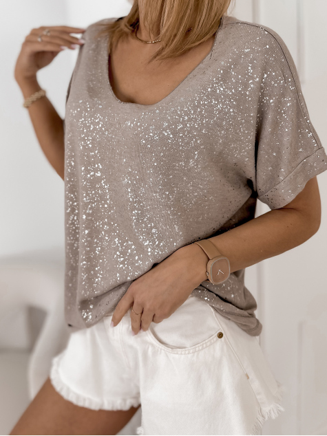 BLUSE ANTIGA DUNKELBEIGE