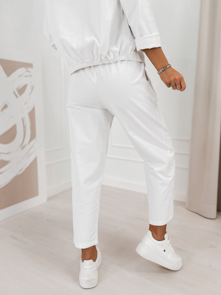 ENSEMBLE KARENIA EN VELOURS CÔTELÉ BLANC