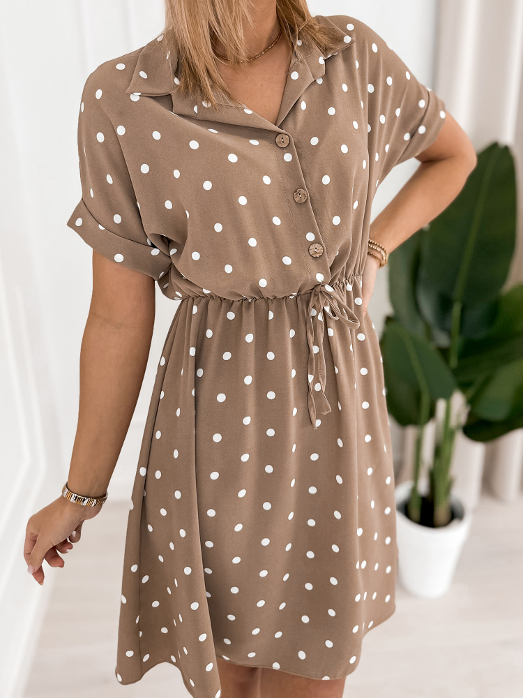 ROBE VALERIA BEIGE FONCÉ