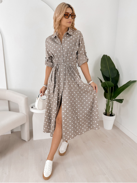 KLEID ANTONIA DUNKELBEIGE
