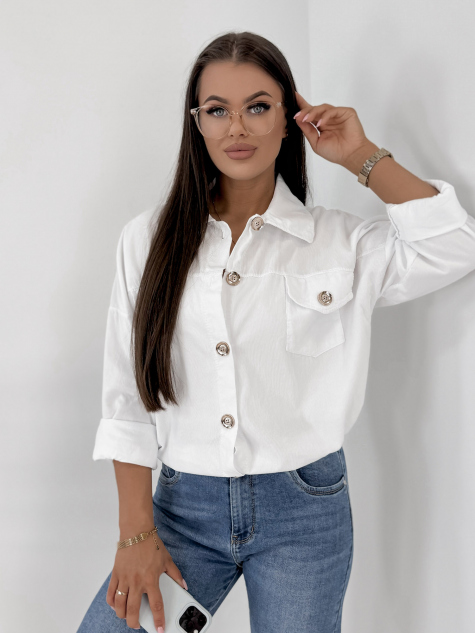 VESTE VELOURS CÔTELÉ GÉRALDINE BLANC