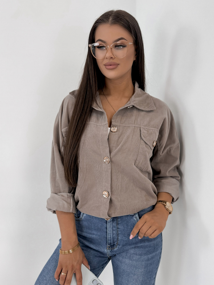 JACKET CORDUROY GERALDINE DARK BEIGE