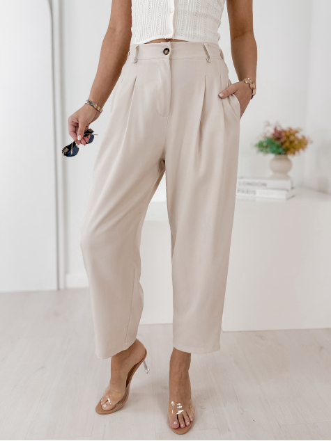 PANTALONI VASARI BEJ DESCHIS