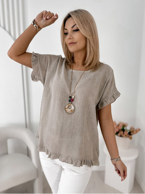 BLUSE CIREL DUNKELBEIGE