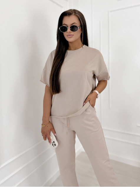 KOMPLET ŠATY SOVOY DRESS BÉŽOVÝ