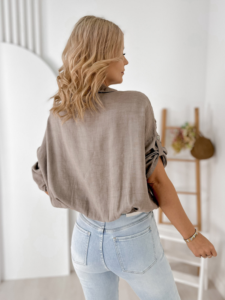 SHIRT ROTVEL DARK BEIGE