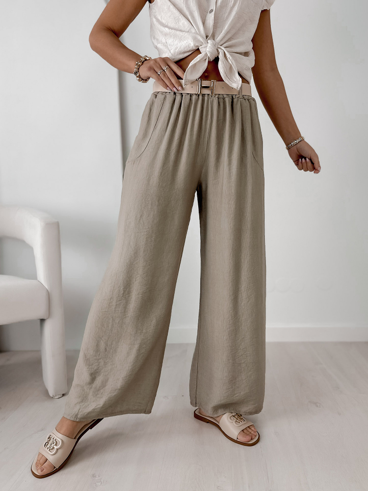 PANTALONI BASIL BEJ INCHIS
