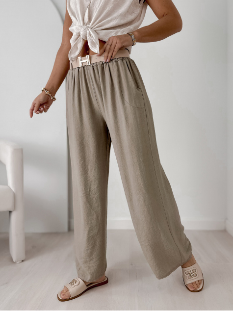 PANTALON BASIL BEIGE FONCÉ