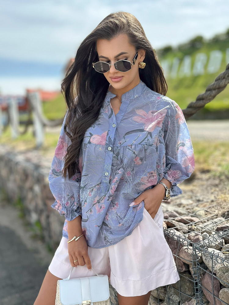 BLOUSE TWIST BLEU