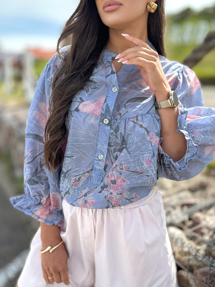 BLUSE TWIST BLAU