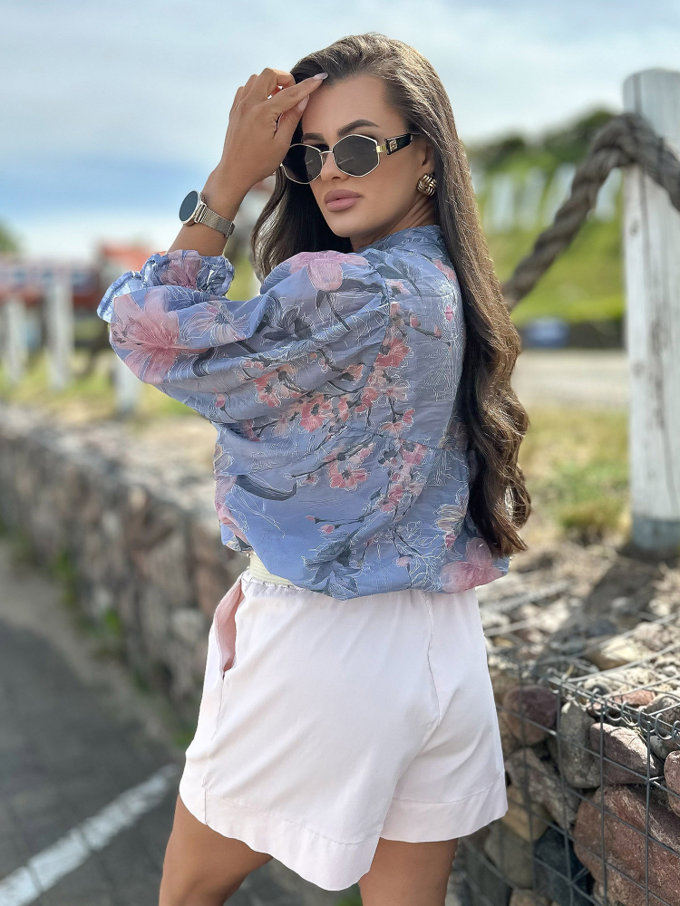 BLOUSE TWIST BLEU