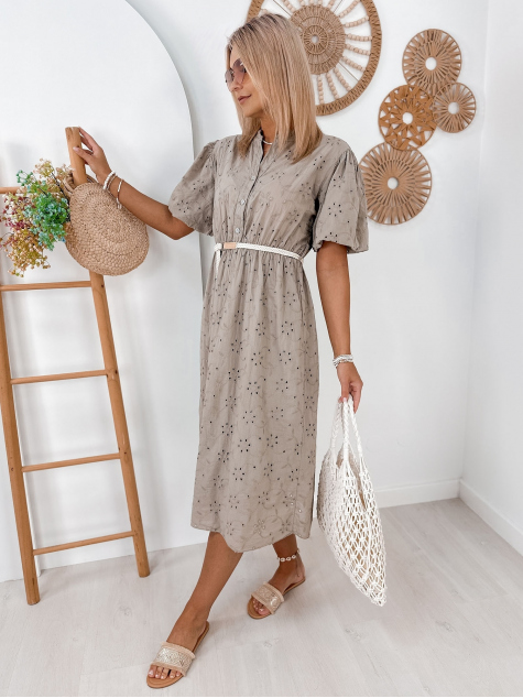 KLEID ELWOOD DUNKELBEIGE
