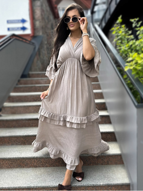 ROBE VERONIKA BEIGE FONCÉ