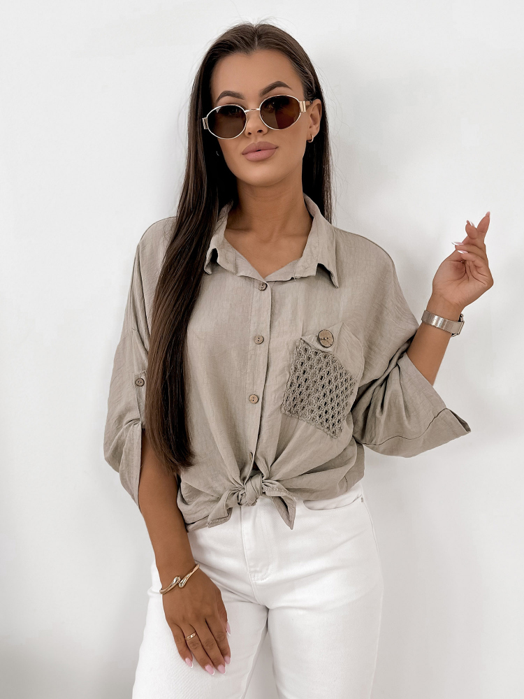 SHIRT TOMASSO DARK BEIGE