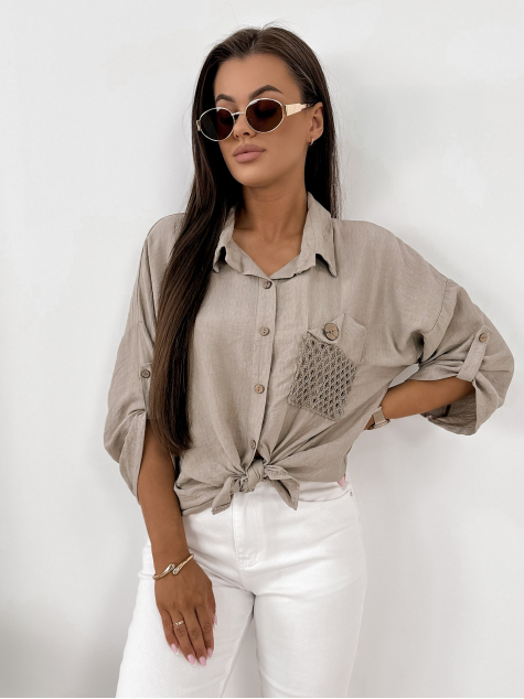 SHIRT TOMASSO DARK BEIGE