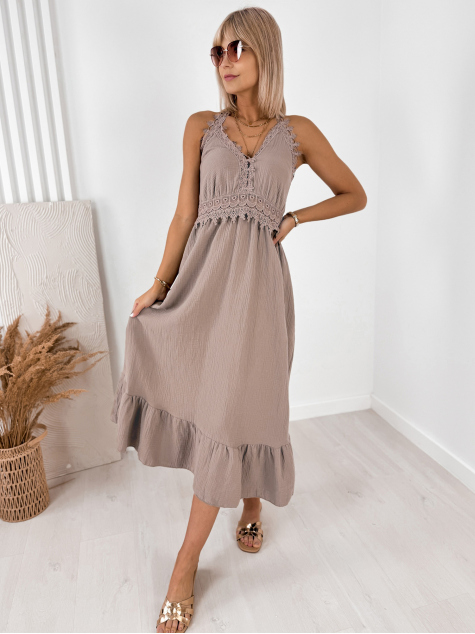 KLEID SARONE DUNKELBEIGE