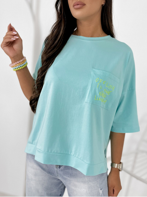 BLUSE ELSTE TÜRKISE