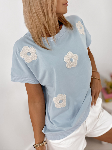 BLUSE VERGE BŁĘKITNA