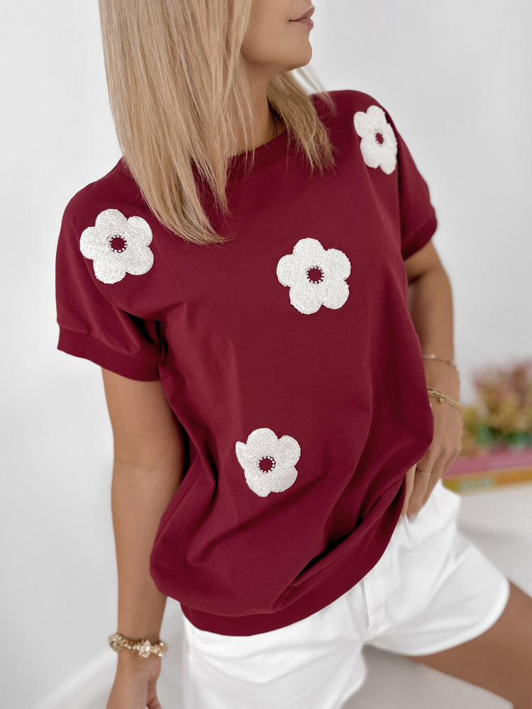 BLOUSE VERGE BORDEAUX