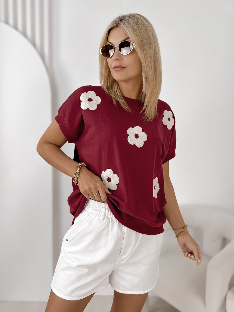 BLOUSE VERGE BORDEAUX