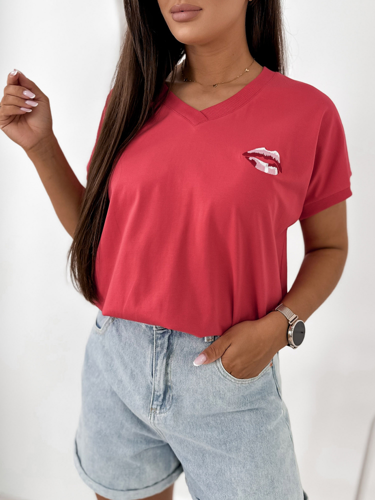 BLUSE DOMESTIQ HIMBEERROTE