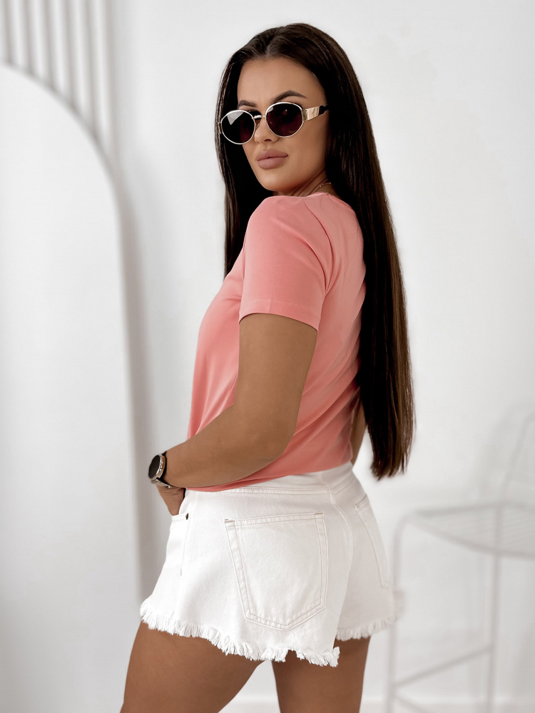 BLUSE KORALLENFARBENER BADEANZUG