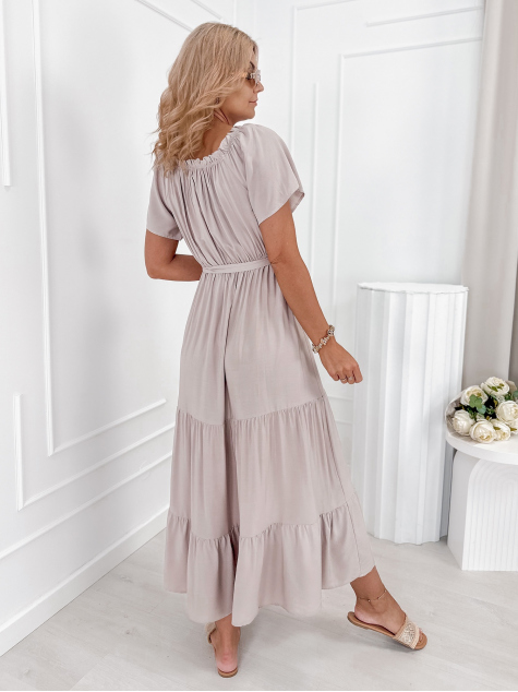 ROBE CHEVILLE BEIGE FONCÉ