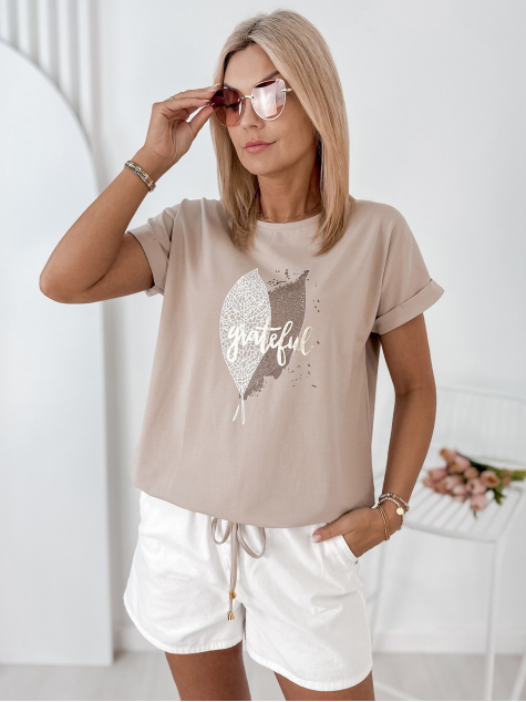 BLUSE BATILDE DUNKELBEIGE