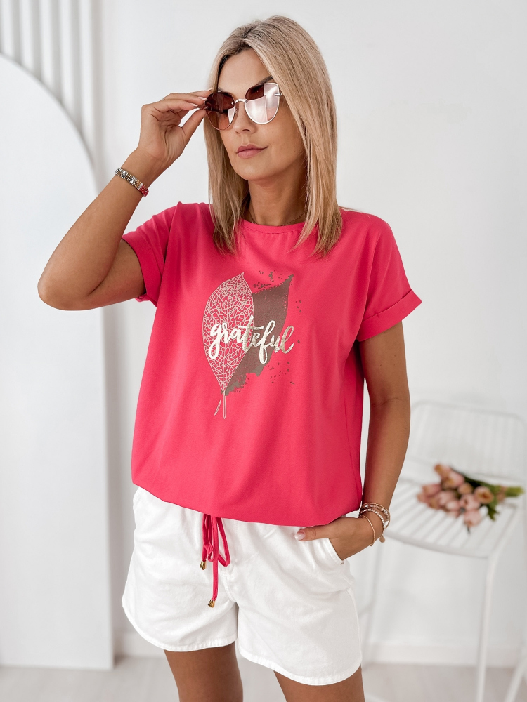 BLUSE BATILDE HIMBEERROTE
